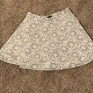 Black and white floral skirt